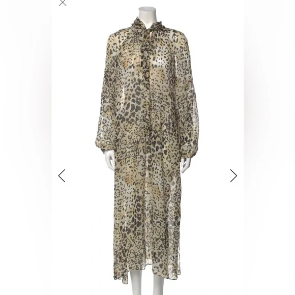 La Ligne Silk Leopard Dress - Picture 1 of 2